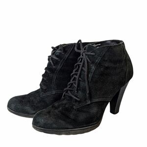 WHITE mountain sugarbabe black suede wedge boots size 7 1/2 @s2